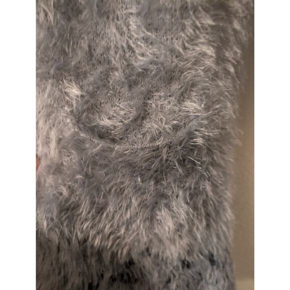 Eddie Bauer Long‎ Cardigan Womens M Grey Fuzzy Warm Cozy Winter Pockets - Picture 4 of 9